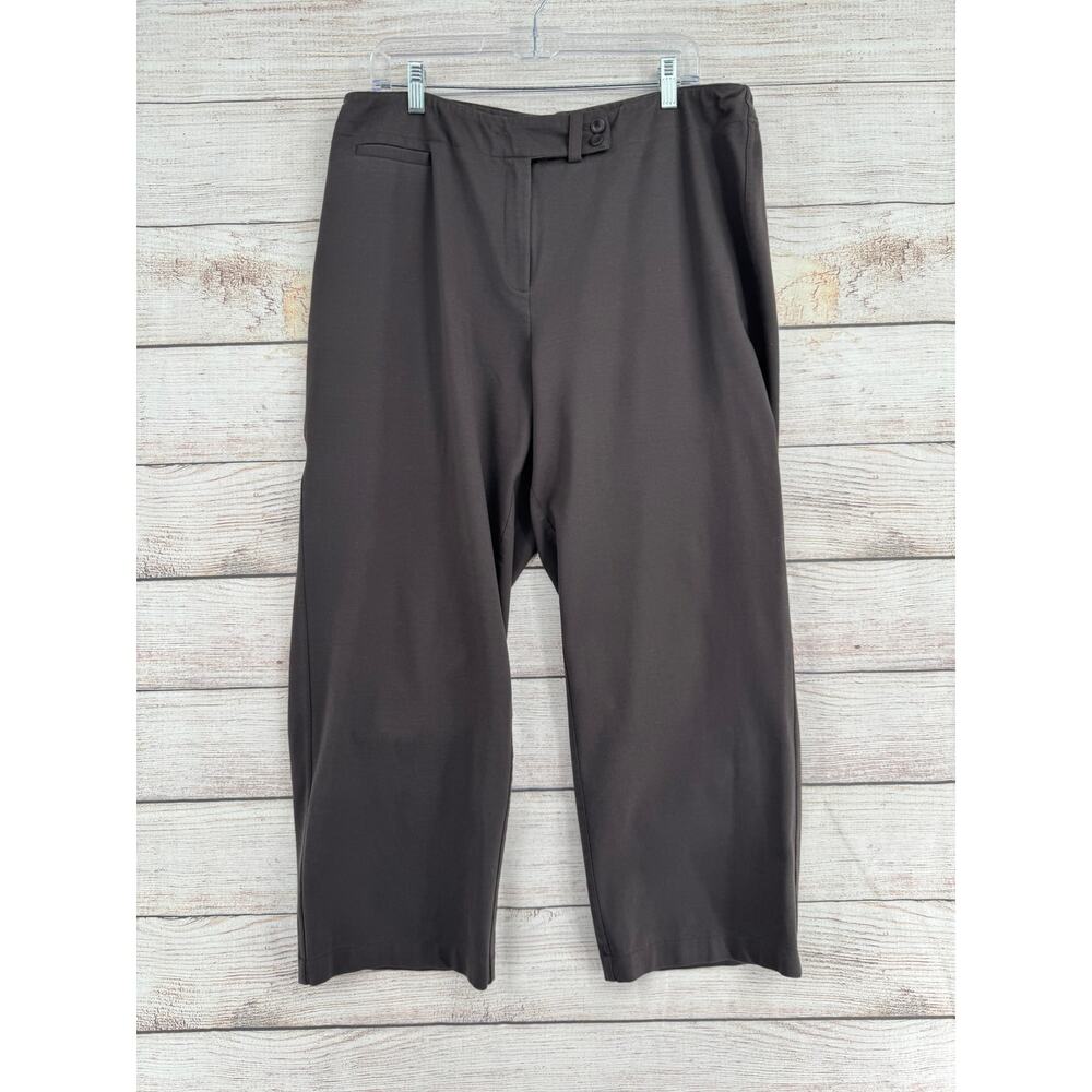 Eileen‎ Fisher Woman Wide Leg Ponte Pants Womens 1X Brown Stretch System